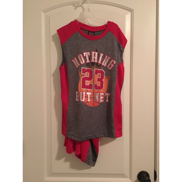 Mad Game Boys 2pc Pajama Short Set Basketball "NOTHING BUT NET #23" Size 12/14 - Picture 1 of 7